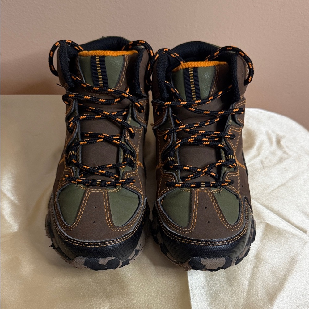 Kids Waterproof Brown & Olive Green Rain & Snow Boots